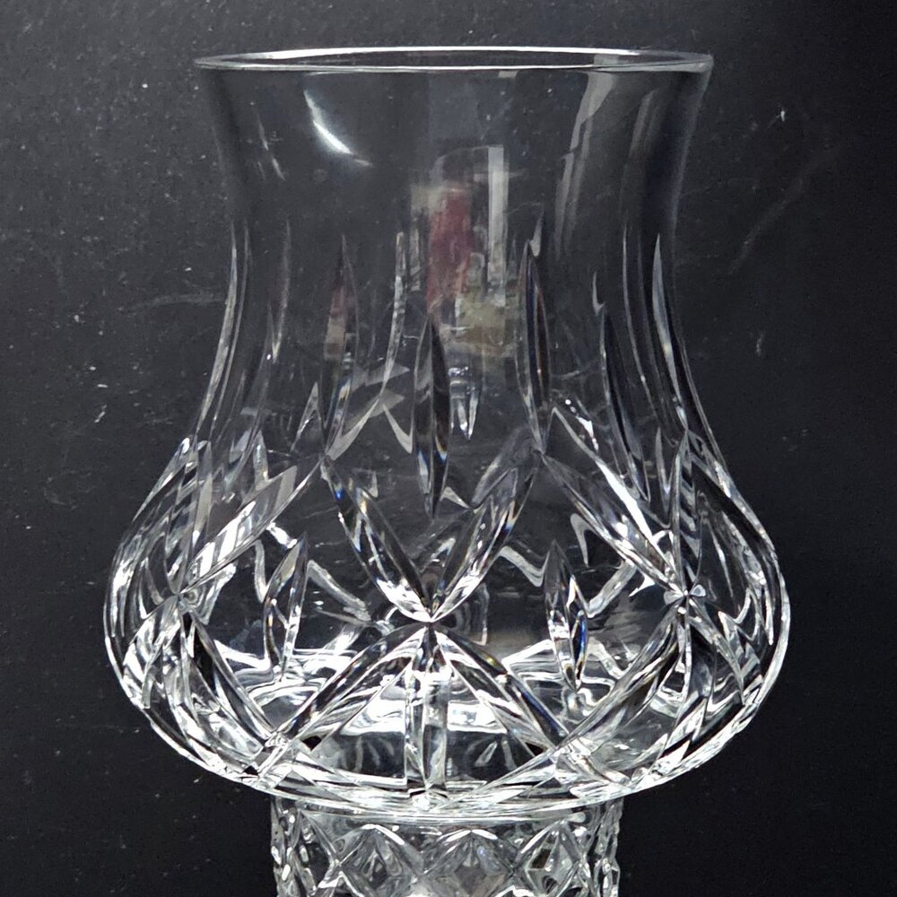 Vintage Cut Crystal Hurricane Candle Holder 12" colonial style silhouette - Picture 3 of 5